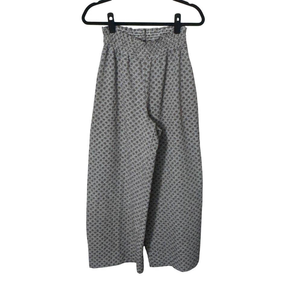 Bishop + Young Super Chill Wide Leg Pant Tile Print Brown Cream Size M - Picture 3 of 11
